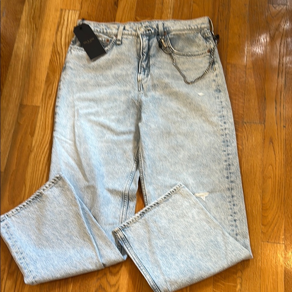 Rag & Bone Light Blue Jeans with Chain Detail NWT
